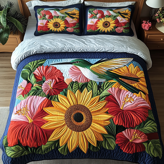 Garden Flight 3-Piece Quilted Bedding Set NCU0VH5006