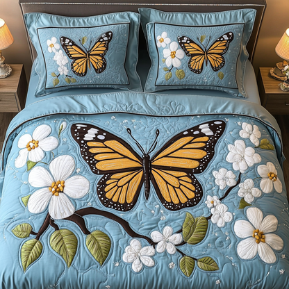Garden Flight 3-Piece Quilted Bedding Set NCU0VH5081