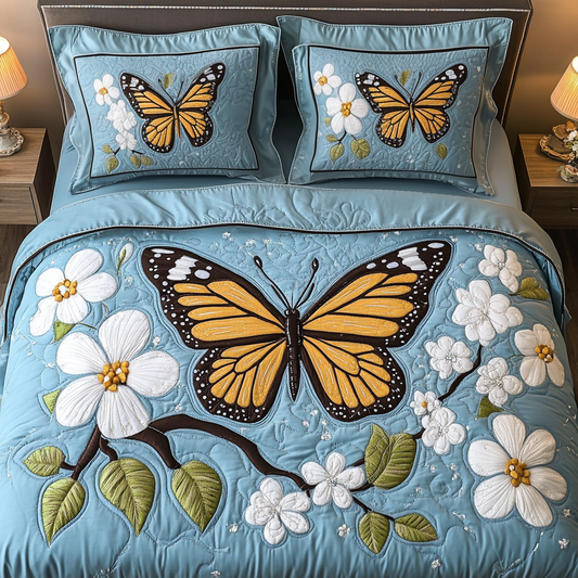 Garden Flight 3-Piece Quilted Bedding Set NCU0VH5081
