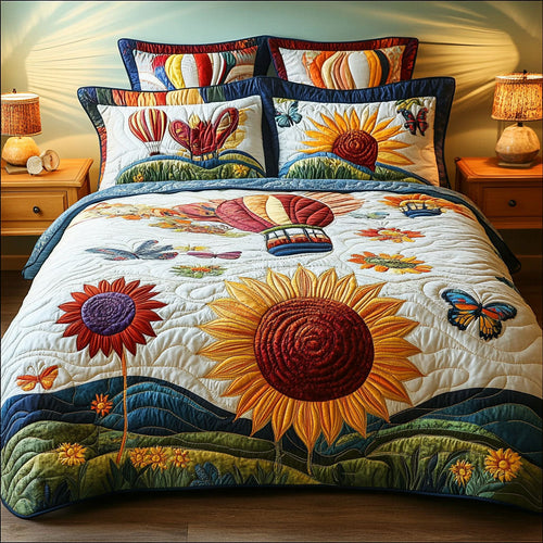 Garden Flight Dreams 3-Piece Quilted Bedding Set NCU0PT5179