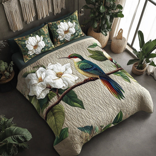 Garden Flit 3-Piece Quilted Bedding Set NCU0DV6999