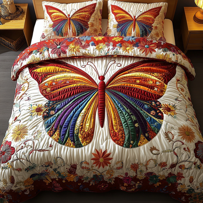 Garden Flutter 3-Piece Quilted Bedding Set NCU0VH2839