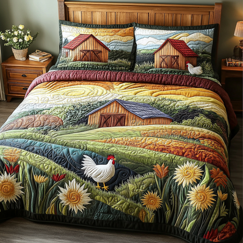 Garden Gate Dreams 3-Piece Quilted Bedding Set NCU0DK5838