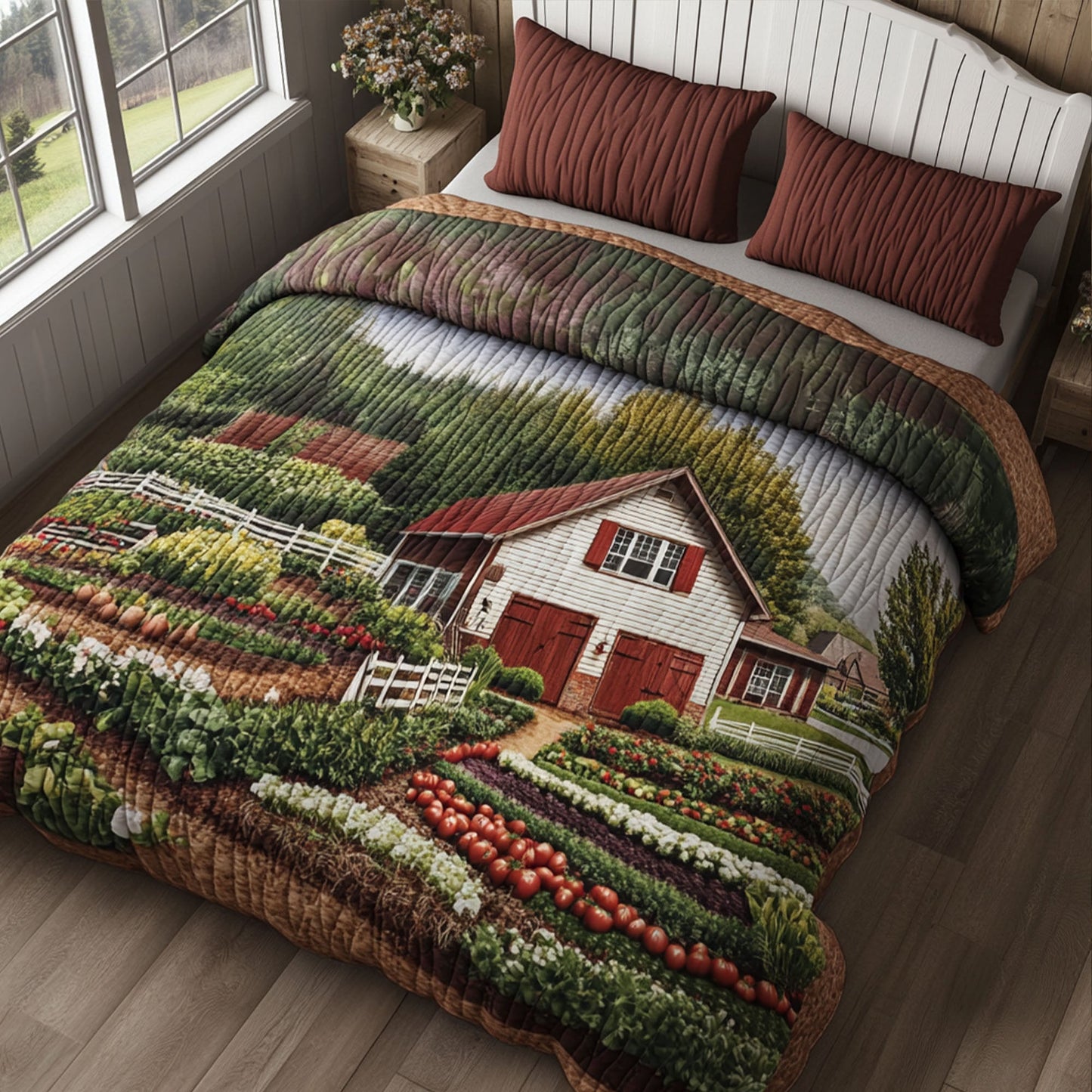 Garden Gateway 3-Piece Quilted Bedding Set NCU0PT5578