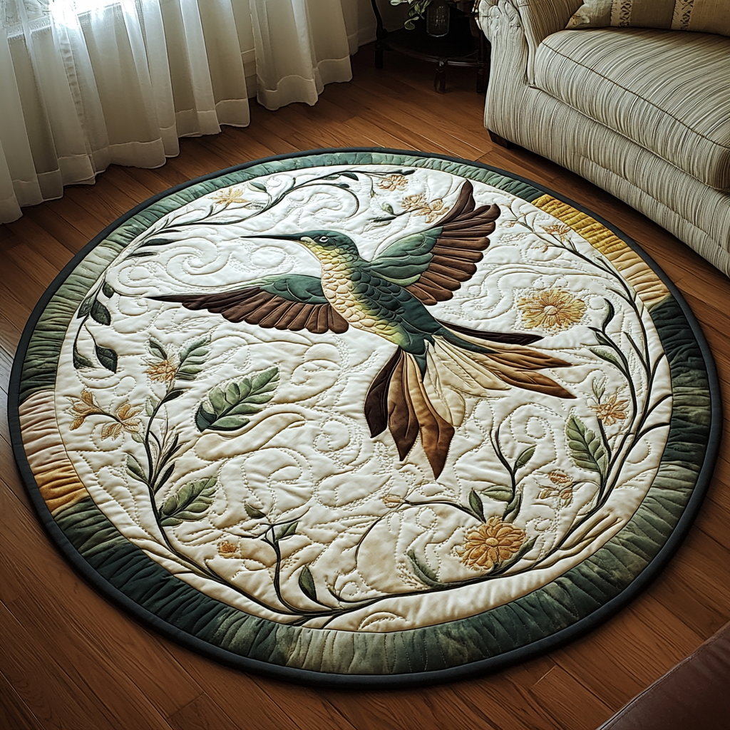 Garden Gliders Quilted Round Mat NCU0DV5588