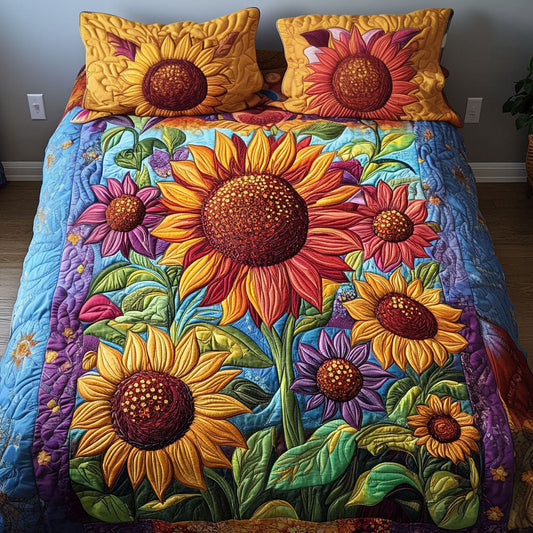 Garden Glow 3-Piece Quilted Bedding Set NCU0NT3718