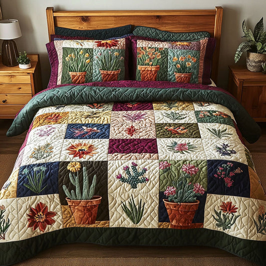 Garden Glow 3-Piece Quilted Bedding Set NCU0PT5280