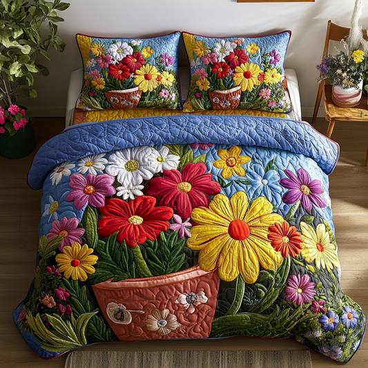 Garden Glow 3-Piece Quilted Bedding Set NCU0VH3225