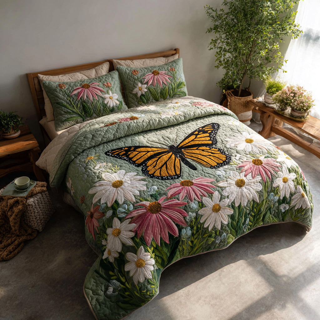 Garden Glow 3-Piece Quilted Bedding Set NCU0VL3320