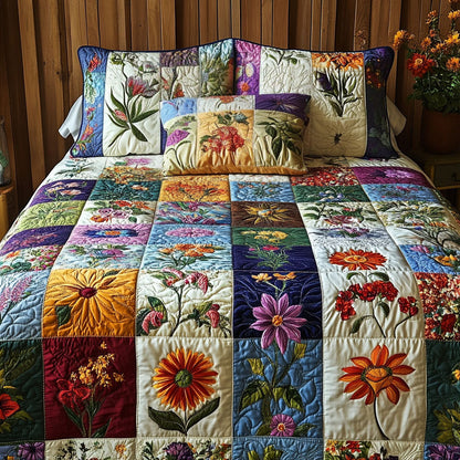 Garden Glow Patchwork 3-Piece Quilted Bedding Set NCU0PT4781
