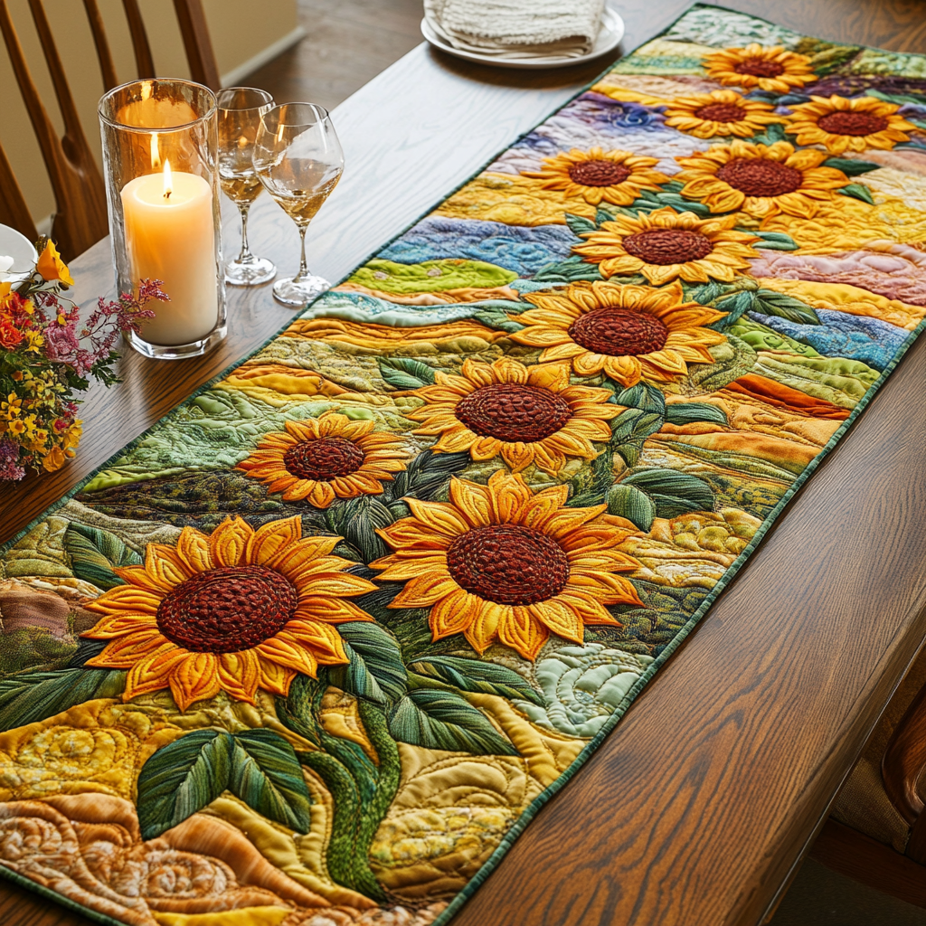 Garden Glow Quilted Table Runner NCU0VH4163