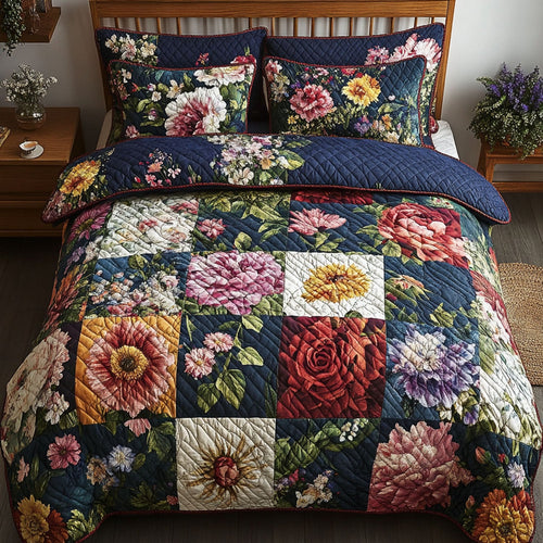 Garden Harmony Patchwork 3-Piece Quilted Bedding Set NCU0PT5140