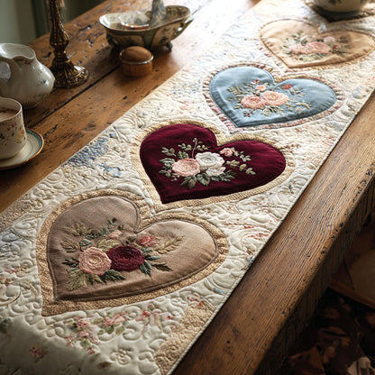 Garden Heart Quilted Table Runner NCU0TV1467