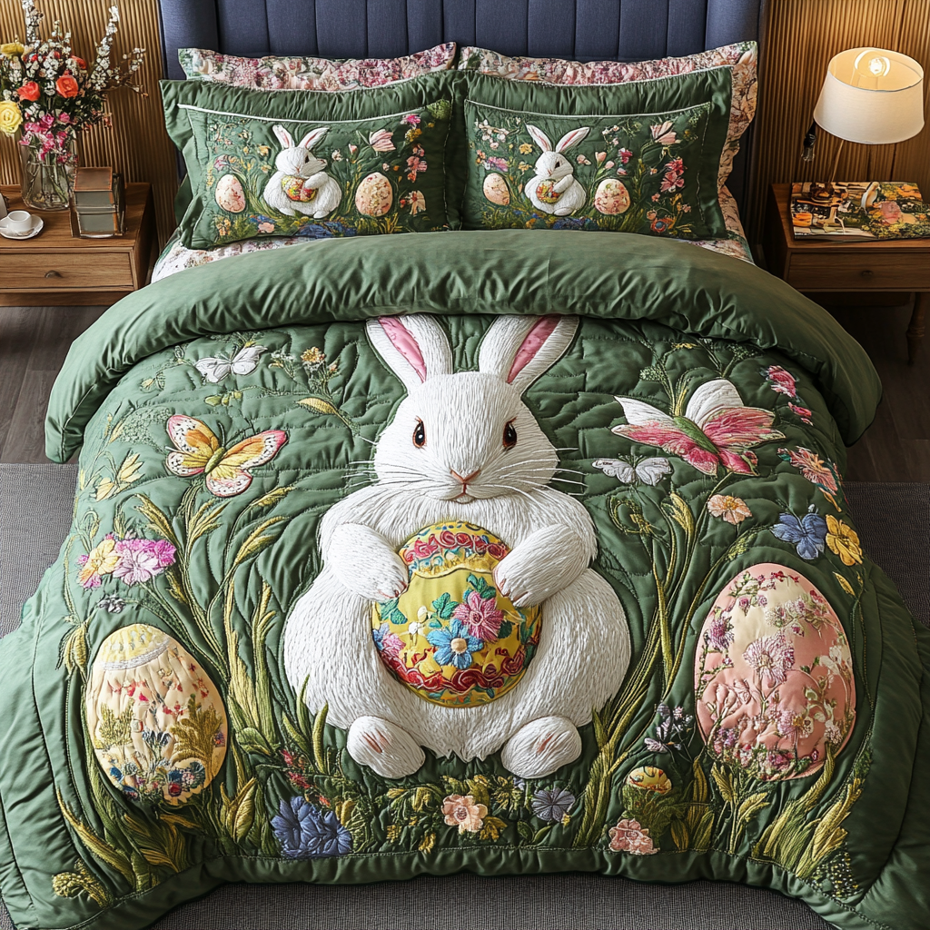 Garden Hops 3-Piece Quilted Bedding Set NCU0VH2951