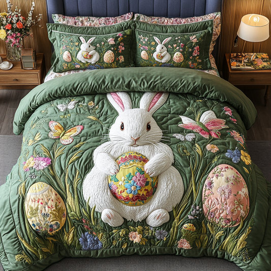 Garden Hops 3-Piece Quilted Bedding Set NCU0VH2951