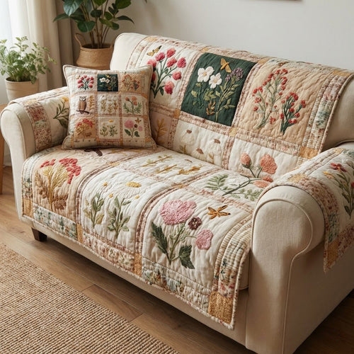 Garden Keepsake Quilted Sofa Cover NCU0VL3340