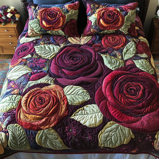 Garden Kiss 3-Piece Quilted Bedding Set NCU0VH5051