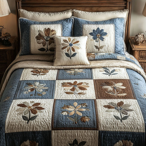 Garden Lines 3-Piece Quilted Bedding Set NCU0DK11559