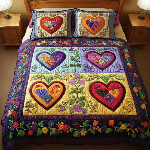 Garden Love 3-Piece Quilted Bedding Set NCU0NT3417