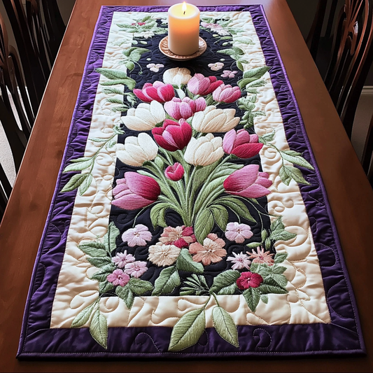 Garden Luxe Quilted Table Runner NCU0VH3346