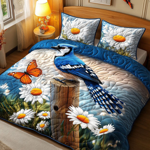Garden Melody 3-Piece Quilted Bedding Set NCU0NT5808