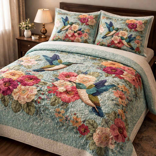 Garden Melody 3-Piece Quilted Bedding Set NCU0XD2558