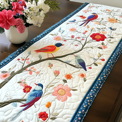 Garden Melody Quilted Table Runner NCU0VL2046
