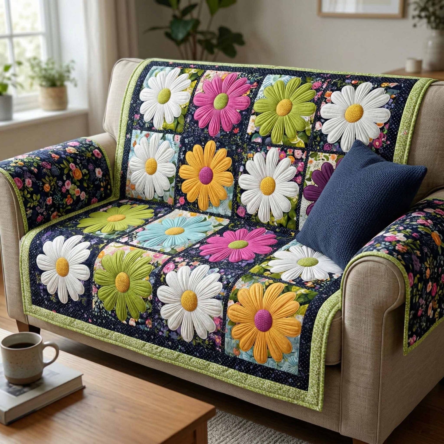 Garden Memories Quilted Sofa Cover NCU0XD2499