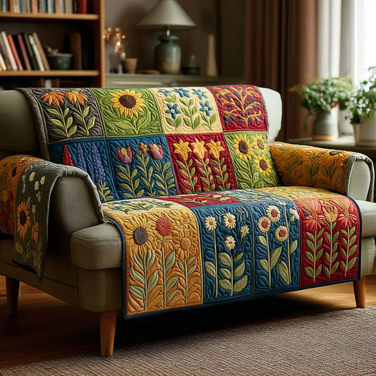 Garden Mosaic Quilted Sofa Cover NCU0TV528