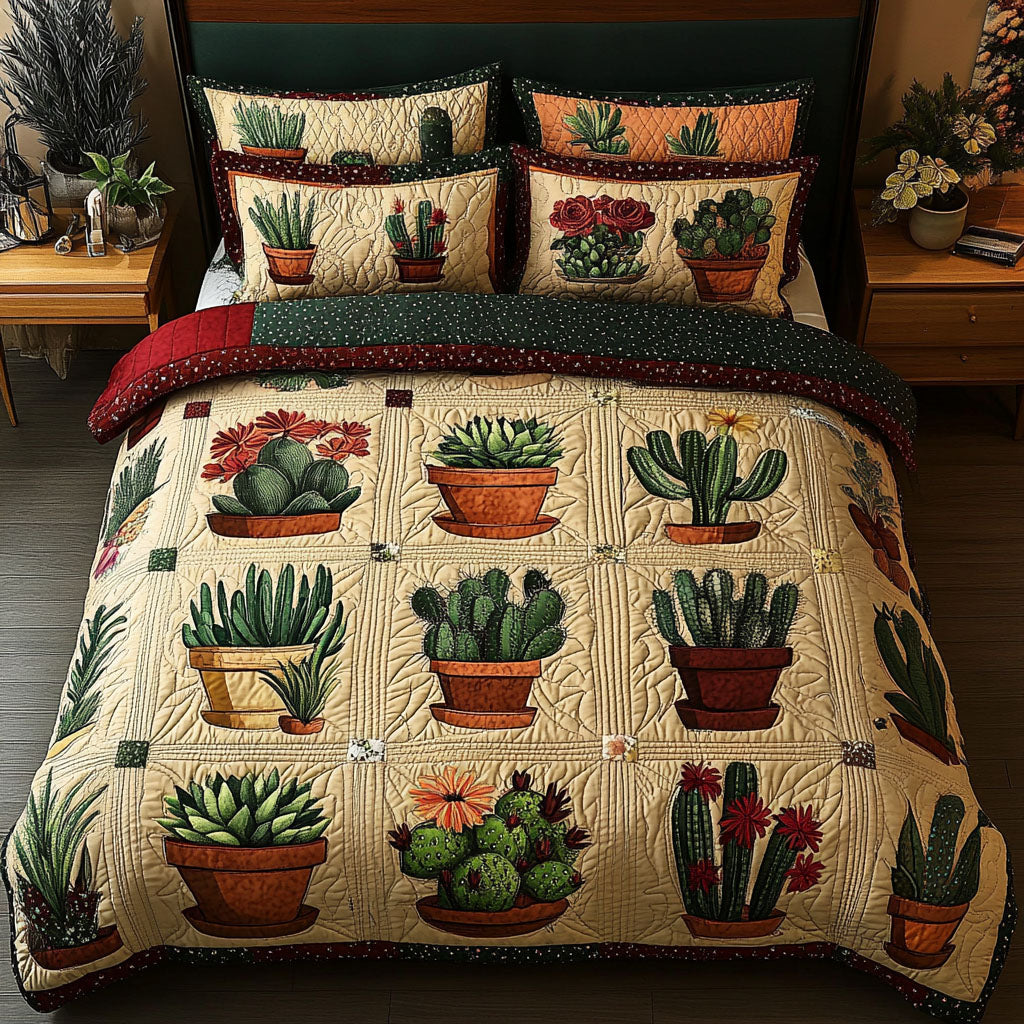 Garden Oasis 3-Piece Quilted Bedding Set NCU0PT5281