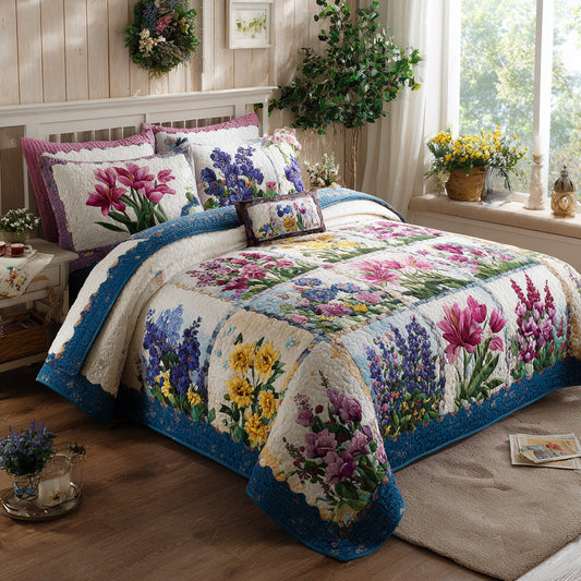 Garden Patchwork 3-Piece Quilted Bedding Set NCU0VL3208