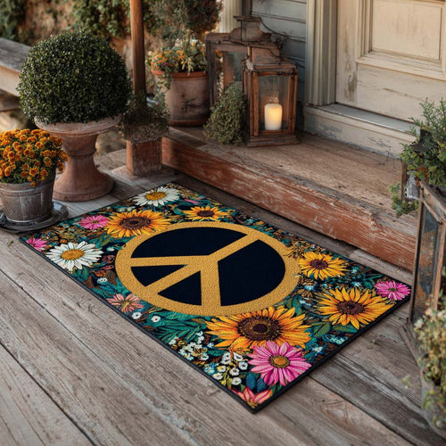 Garden Peace Sign Doormat NCU0XD840