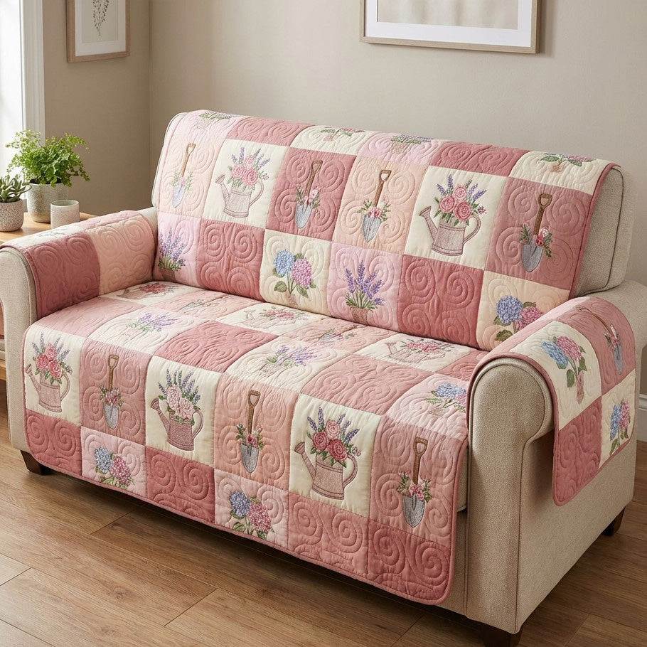 Garden Petals Quilted Sofa Cover NCU0TV1795