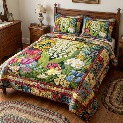 Garden Serenity 3-Piece Quilted Bedding Set NCU0NT12223
