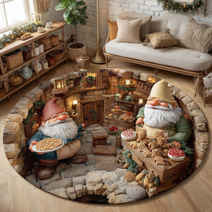 Garden Shelf Gnome Pit Round Carpet NCU0XD2038