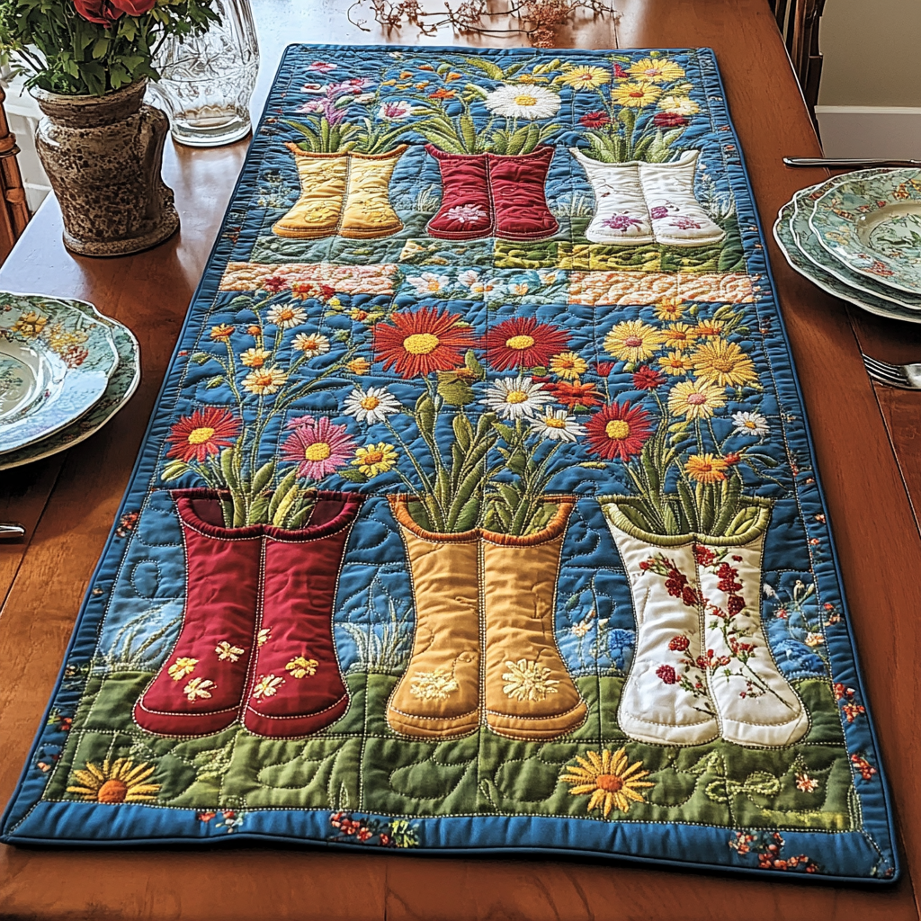Garden Steps Quilted Table Runner NCU0VH2829