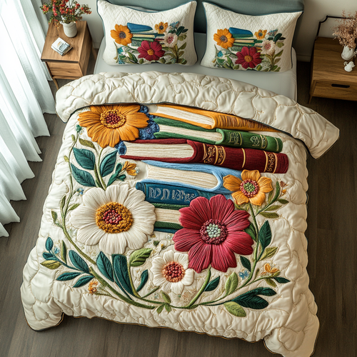 Garden Stories 3-Piece Quilted Bedding Set NCU0VH2974