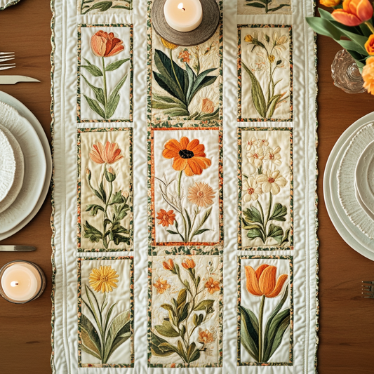 Garden Stripe Quilted Table Runner NCU0VH5265