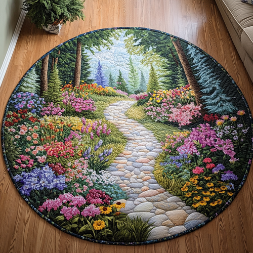 Garden Stroll Quilted Round Mat NCU0VL1356