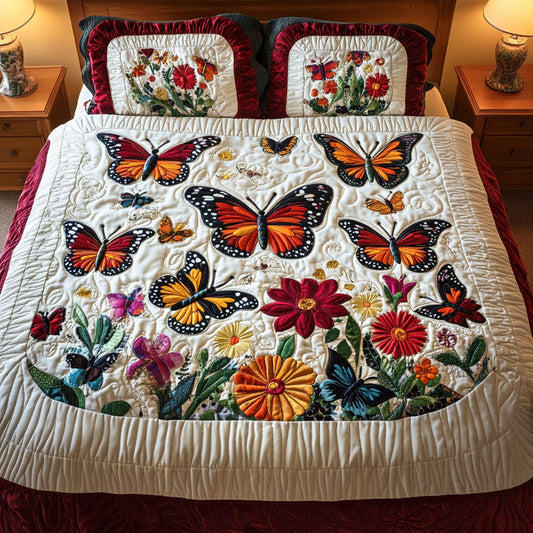 Garden Symphony 3-Piece Quilted Bedding Set NCU0PT2293