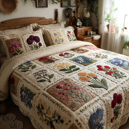 Garden Tapestry 3-Piece Quilted Bedding Set NCU0VL3215