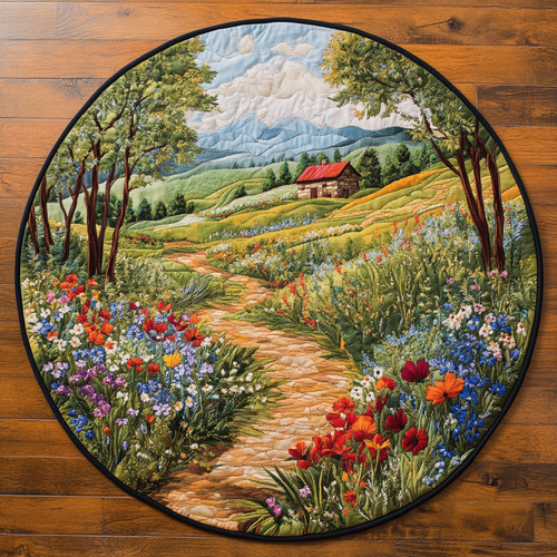 Garden Trail Quilted Round Mat NCU0VH5656