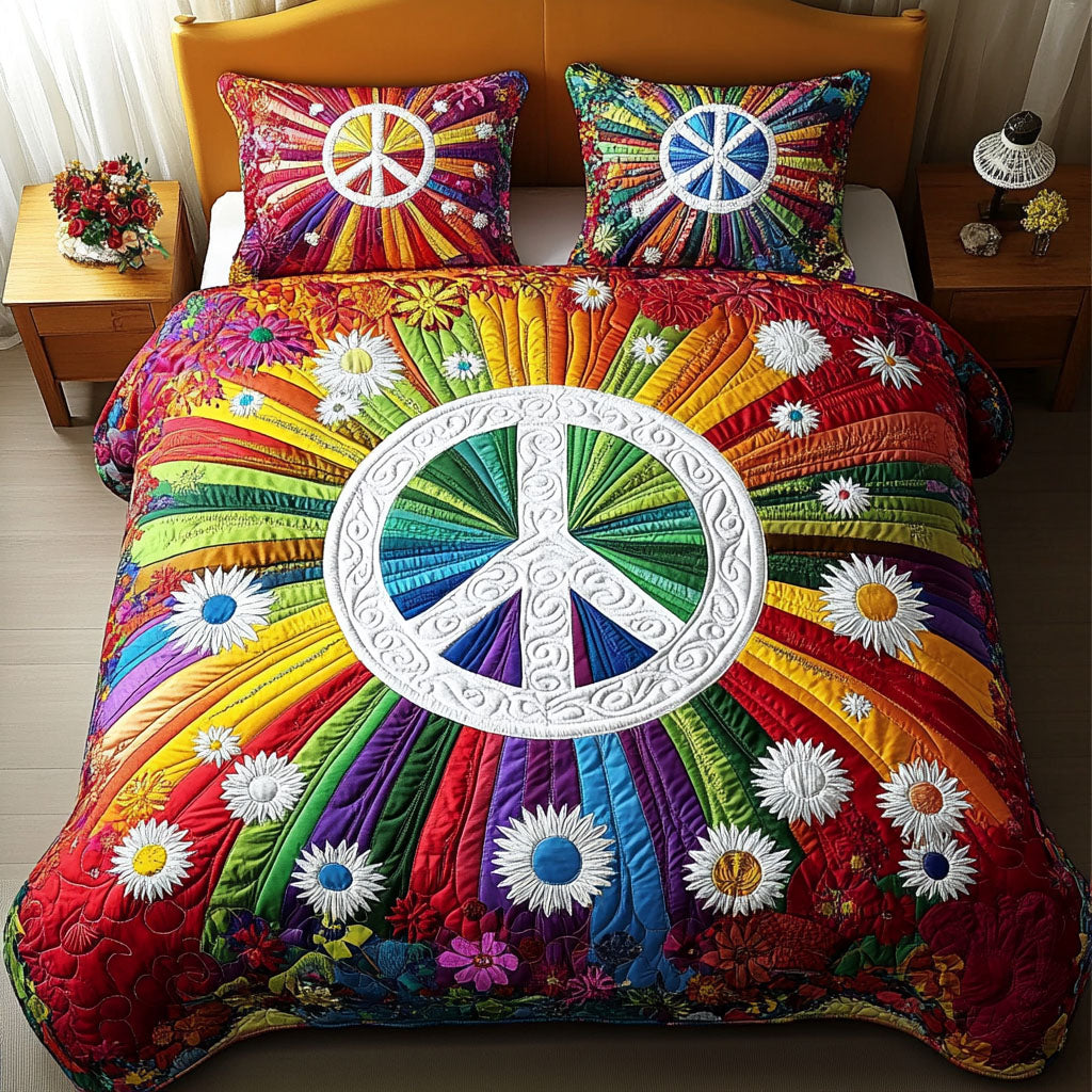 Garden Tranquility 3-Piece Quilted Bedding Set NCU0NT5759