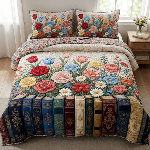 Garden Volumes 3-Piece Quilted Bedding Set NCU0XD2617
