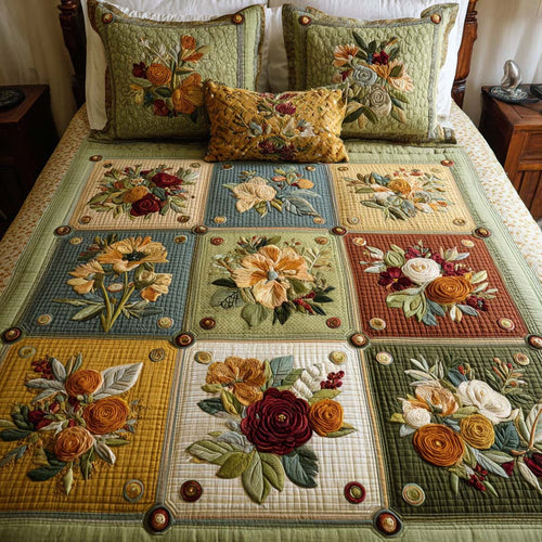 Garden Whimsy 3-Piece Quilted Bedding Set NCU0NT7848