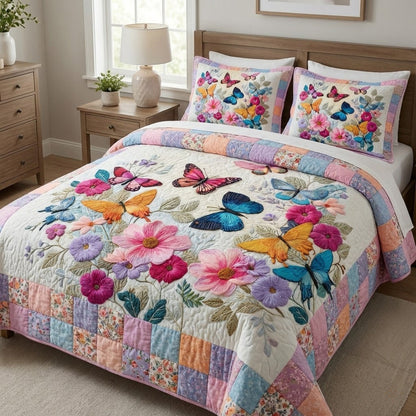 Garden Whimsy 3-Piece Quilted Bedding Set NCU0VL3331