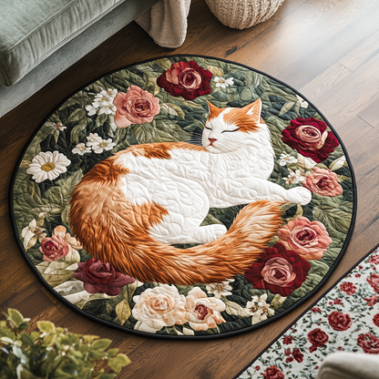 Garden Whiskers Quilted Round Mat NCU0VH5399