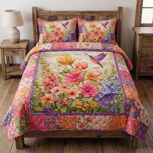 Garden Whispe 3-Piece Quilted Bedding Set NCU0NT12224
