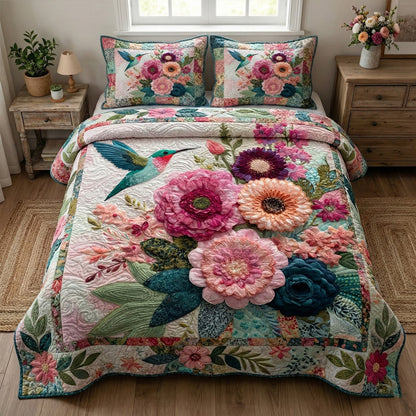 Garden Whisper 3-Piece Quilted Bedding Set NCU0NT12324
