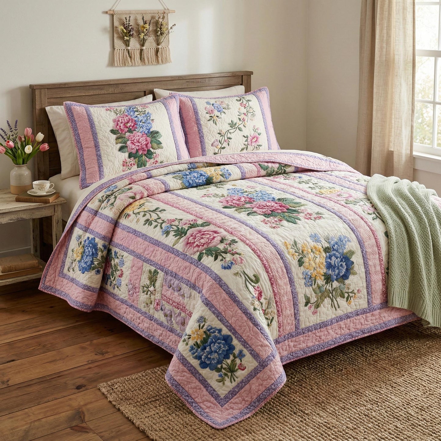 Garden Whispers 3-Piece Quilted Bedding Set NCU0TD2524